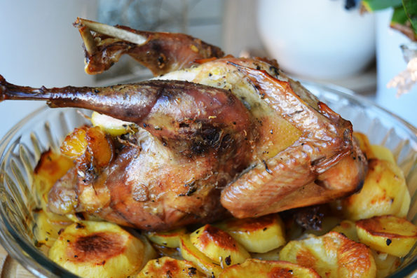 Roasted pheasants with crispy root vegetables Roasted pheasants with crispy root vegetables