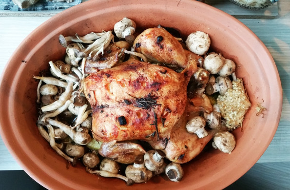 roast chicken in roman pot roast chicken in roman pot